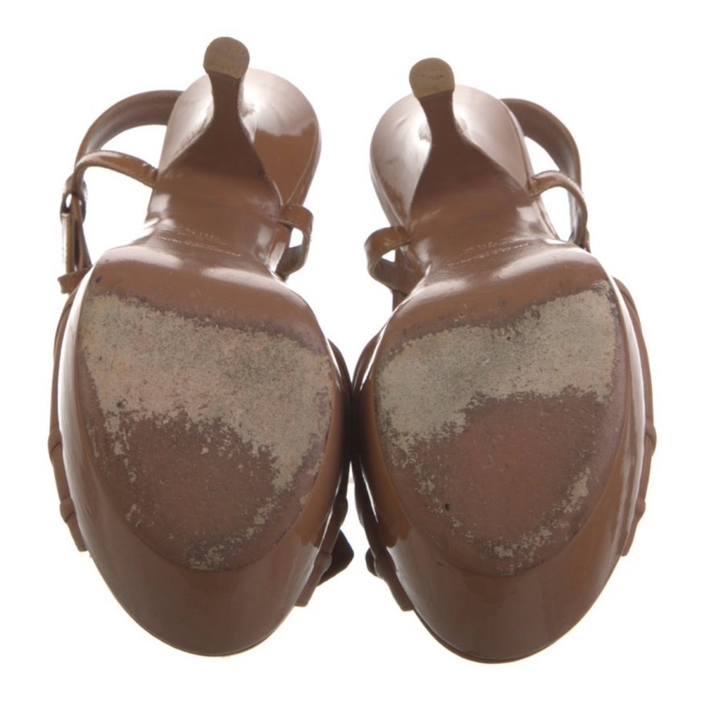 YSL YVES SAINT LAURENT POPPY PLATFORM NUDE SANDALS - Picture 5 of 5